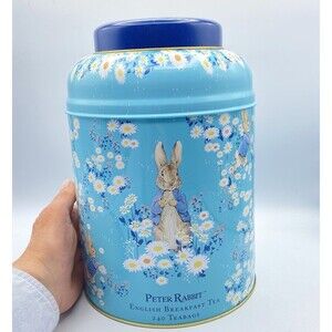 Beatrix Potter Peter Rabbit Large English Tea Tin Cannister CottageCore Easter
